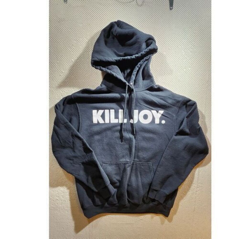 Killjoy Smiley Face Hoodie Black Graphic Sweatshirt Streetwear Core‎ Fleece SZ M